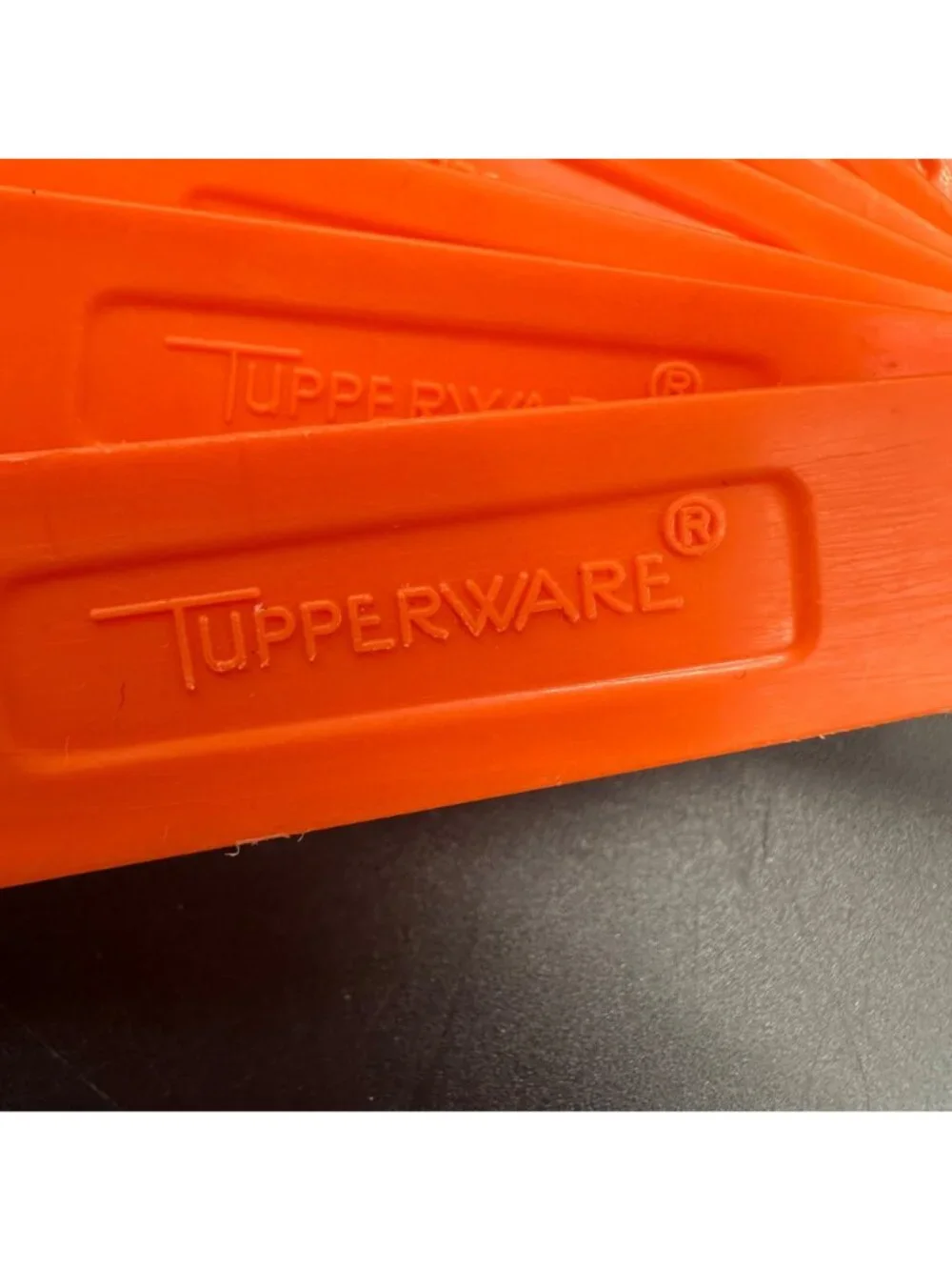 Vintage Tupperware Orange Measuring Cups Spoons Hanger Set 70s USA Retro Kitchen